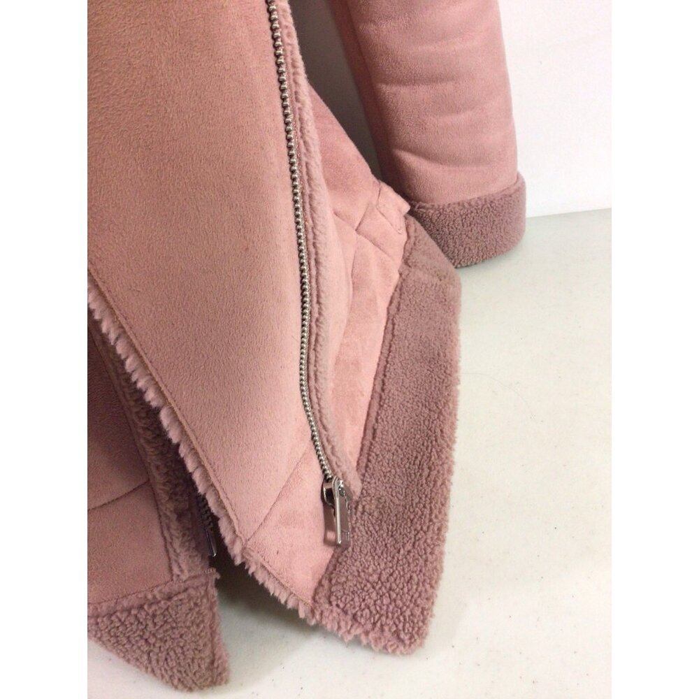 Ann Taylor Loft Coat Pink Soft Suede Jacket Womens Large New - Picture 8 of 9